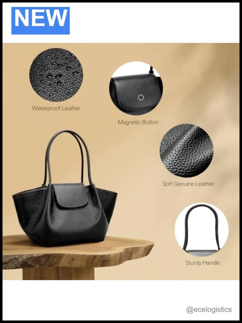 Genuine Leather Tote Bag for Women - Spacious Satchel Shoulder Handbag Work